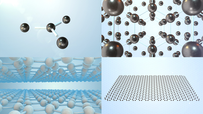 石墨烯形成与单层石墨烯4K素材