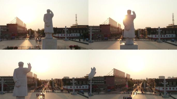 南街村航拍毛主席雕像