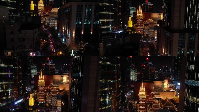 4K原素材-上海愚园路静安寺商圈城市景观