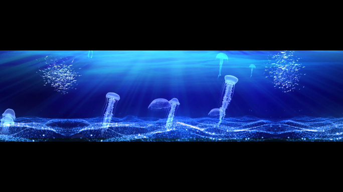 8K海底粒子水母