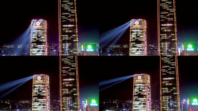 4K航拍贵州金融城城市灯光秀