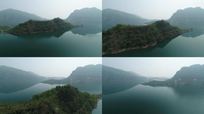 淇河清澈河流山川空境航拍推近