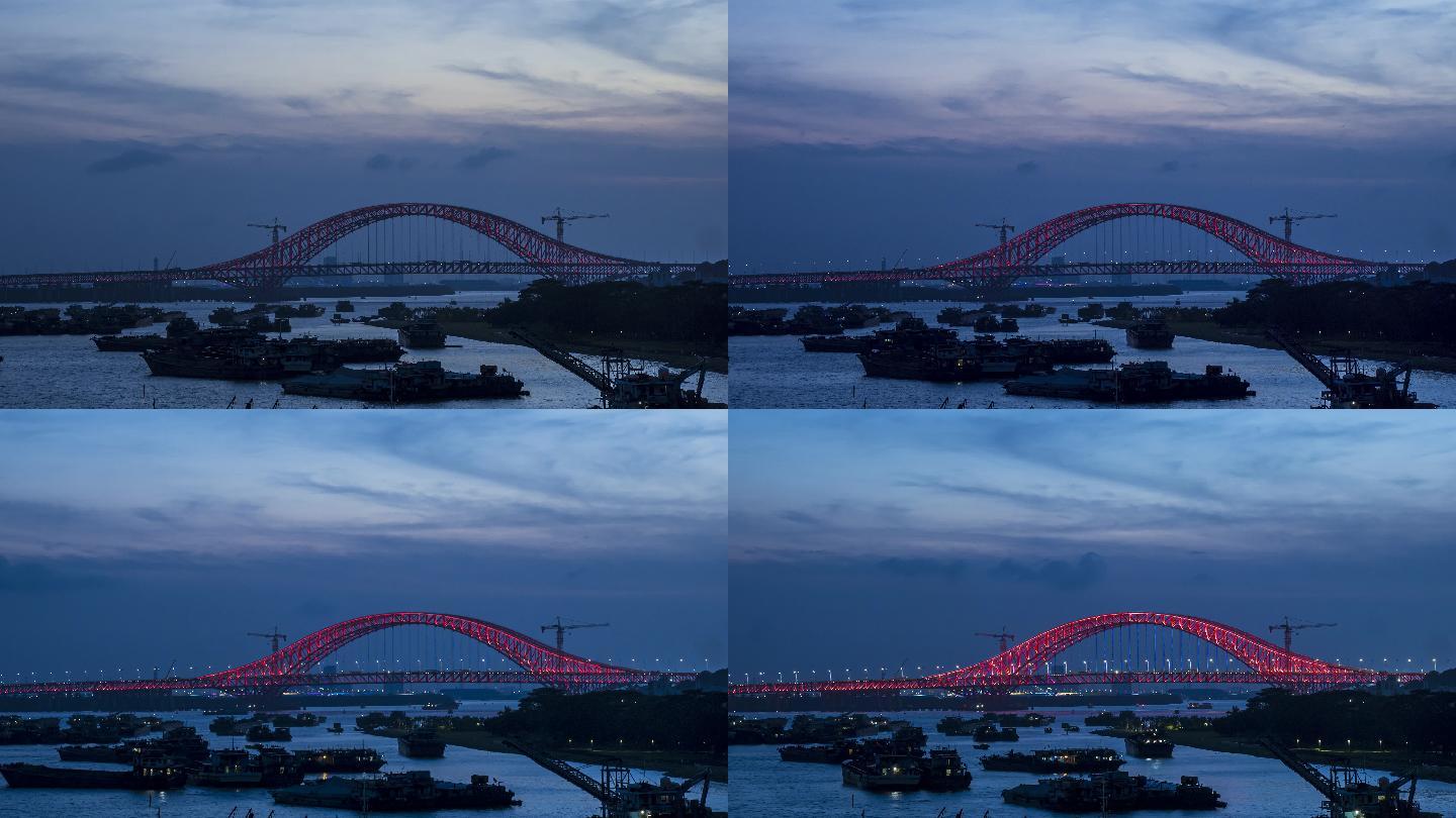 【4K视频可商用】明珠湾大桥延时摄影-1