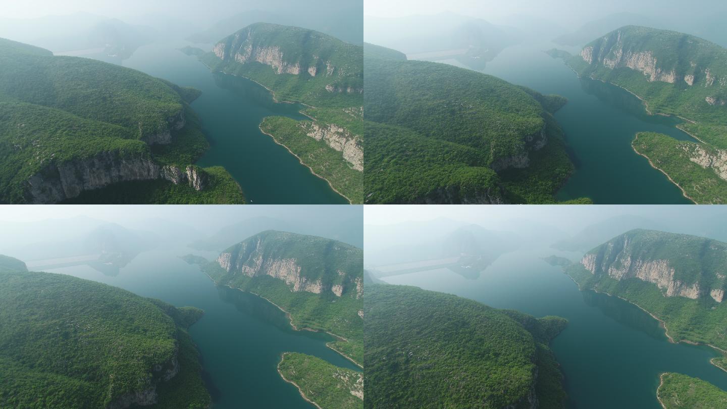 淇河清澈河流山川航拍远景