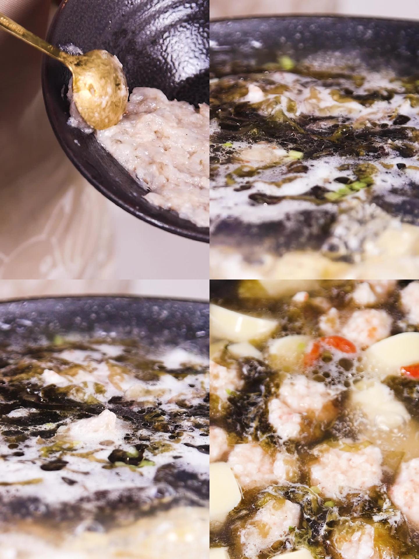 虾滑紫菜汤制作