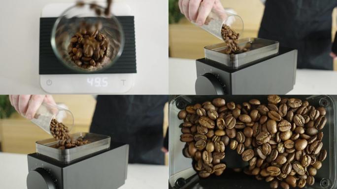 家庭版咖啡机研磨咖啡豆成粉细节实拍