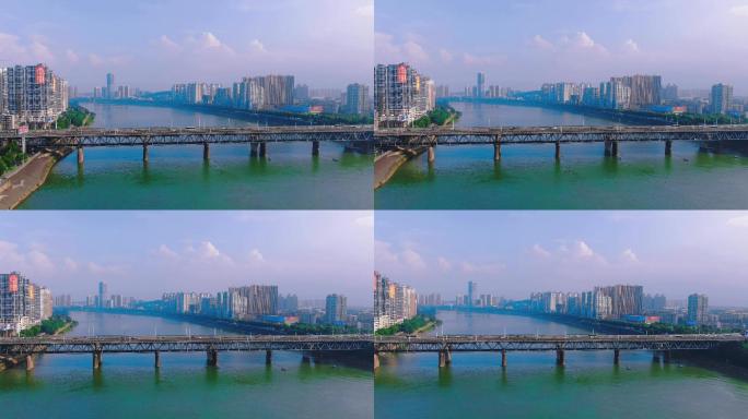 湖南衡阳公铁大桥航拍