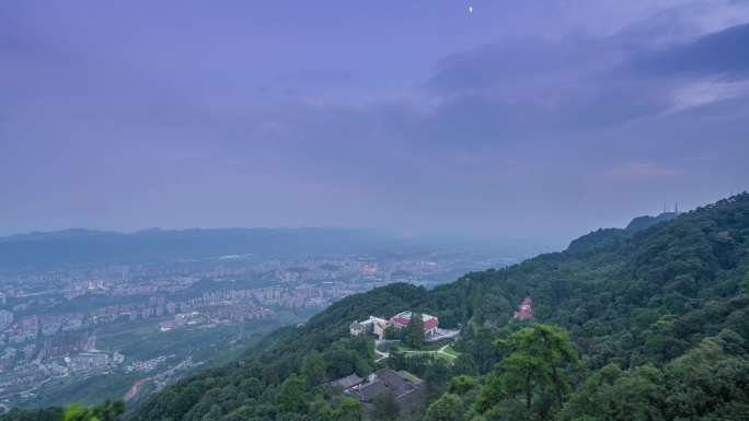 4k缙云山夜景延时、山区美景