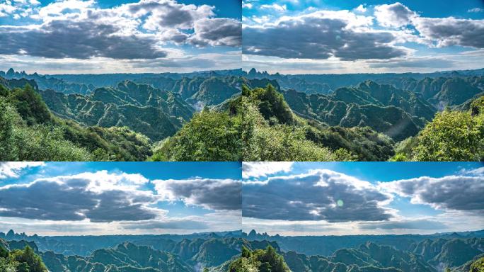 4K 贵州喀斯特地貌山区山脉延时摄影
