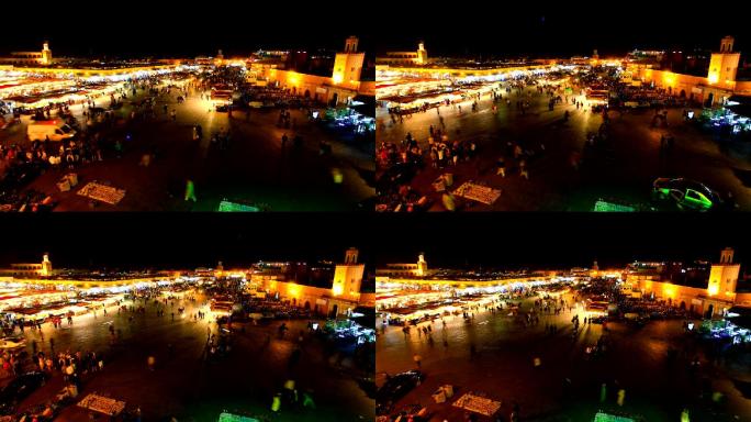 城市夜间延时摄影城镇广场文化国际地标