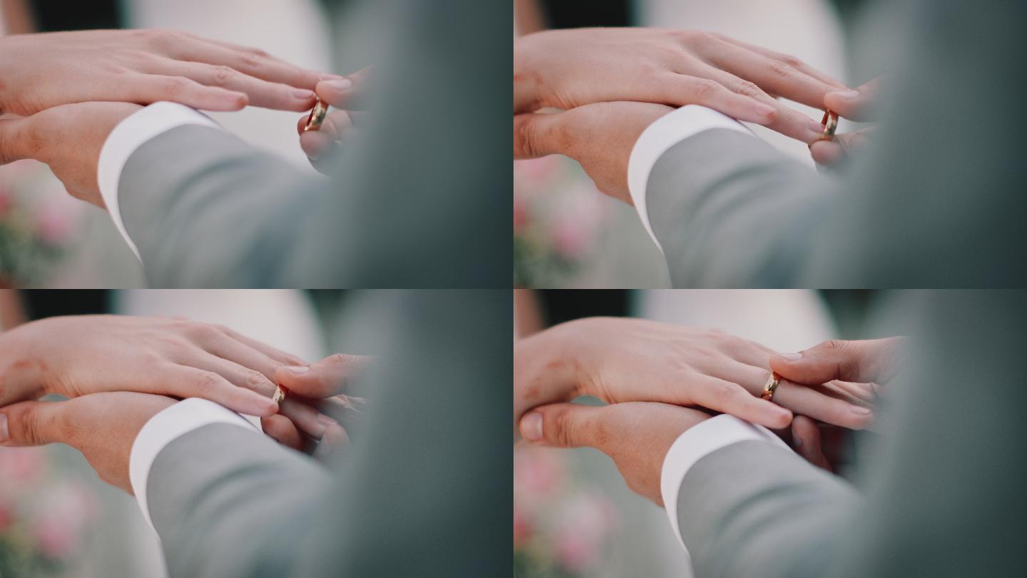 新郎与新娘交换结婚戒指