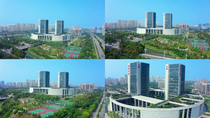 4k-航拍济宁新城发展大厦