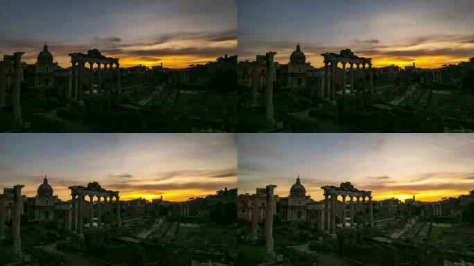 罗马论坛地标罗马论坛寺庙建筑旧废墟