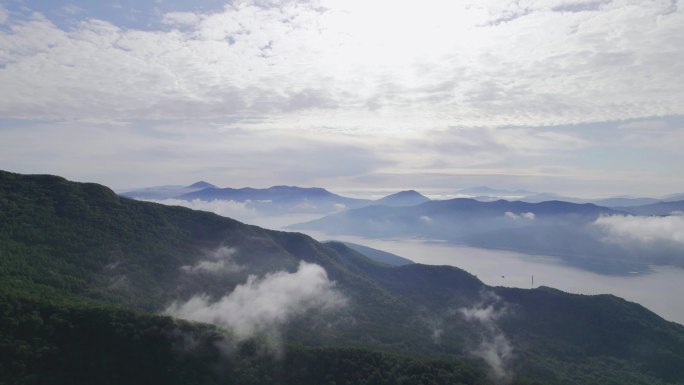 航拍吉林市松花湖丰满大坝