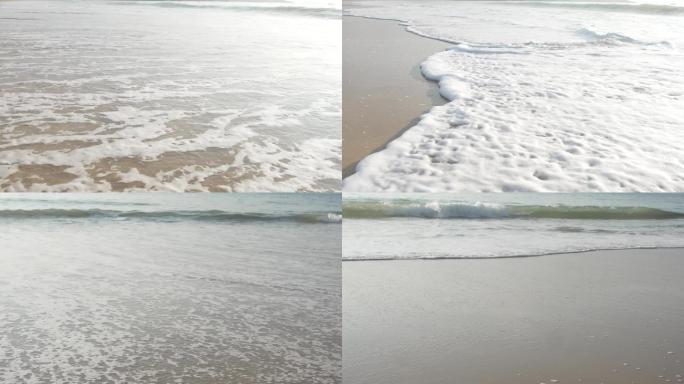 海浪冲刷沙滩（现场音）海潮海浪潮水