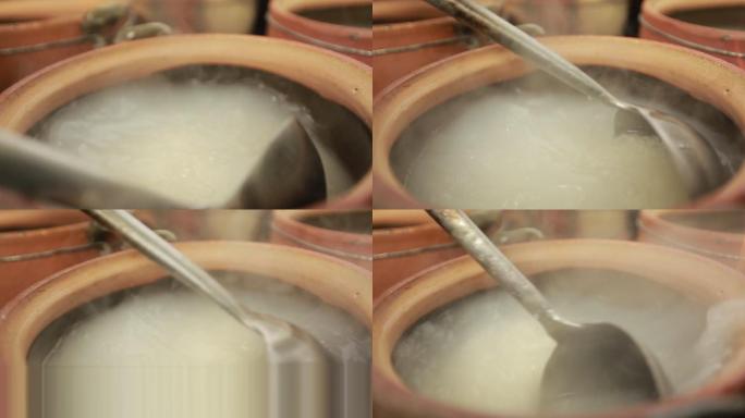 砂锅熬煮白米粥 (3)
