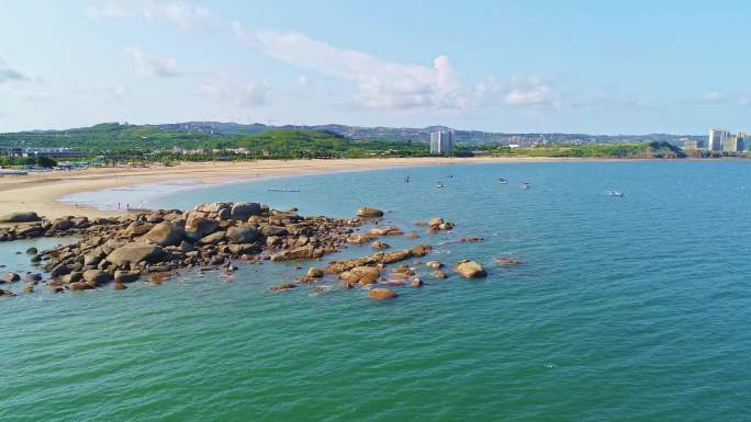 航拍福建漳州漳浦白塘湾景区