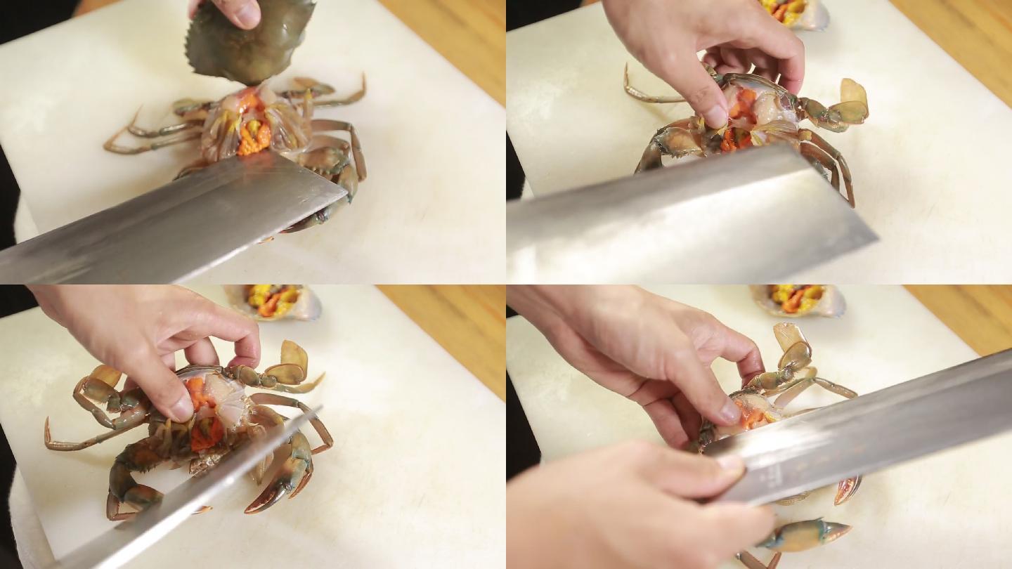 切分处理青蟹膏蟹 (2)
