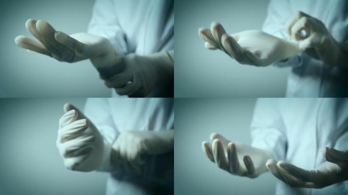 戴医用手套的医生治病治疗医师护士白手套