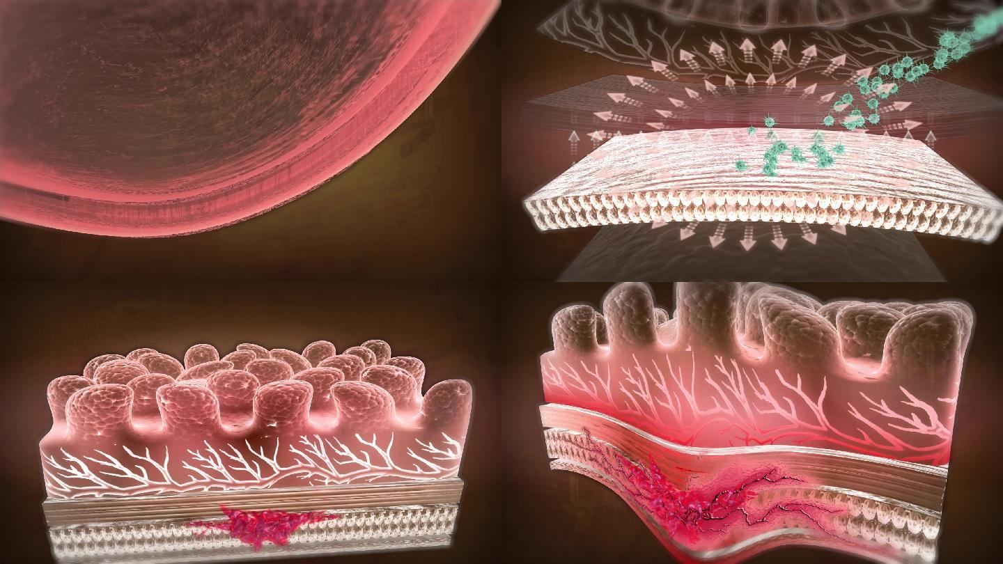 胃肠黏膜基损伤溃疡直至细胞发生变异癌变