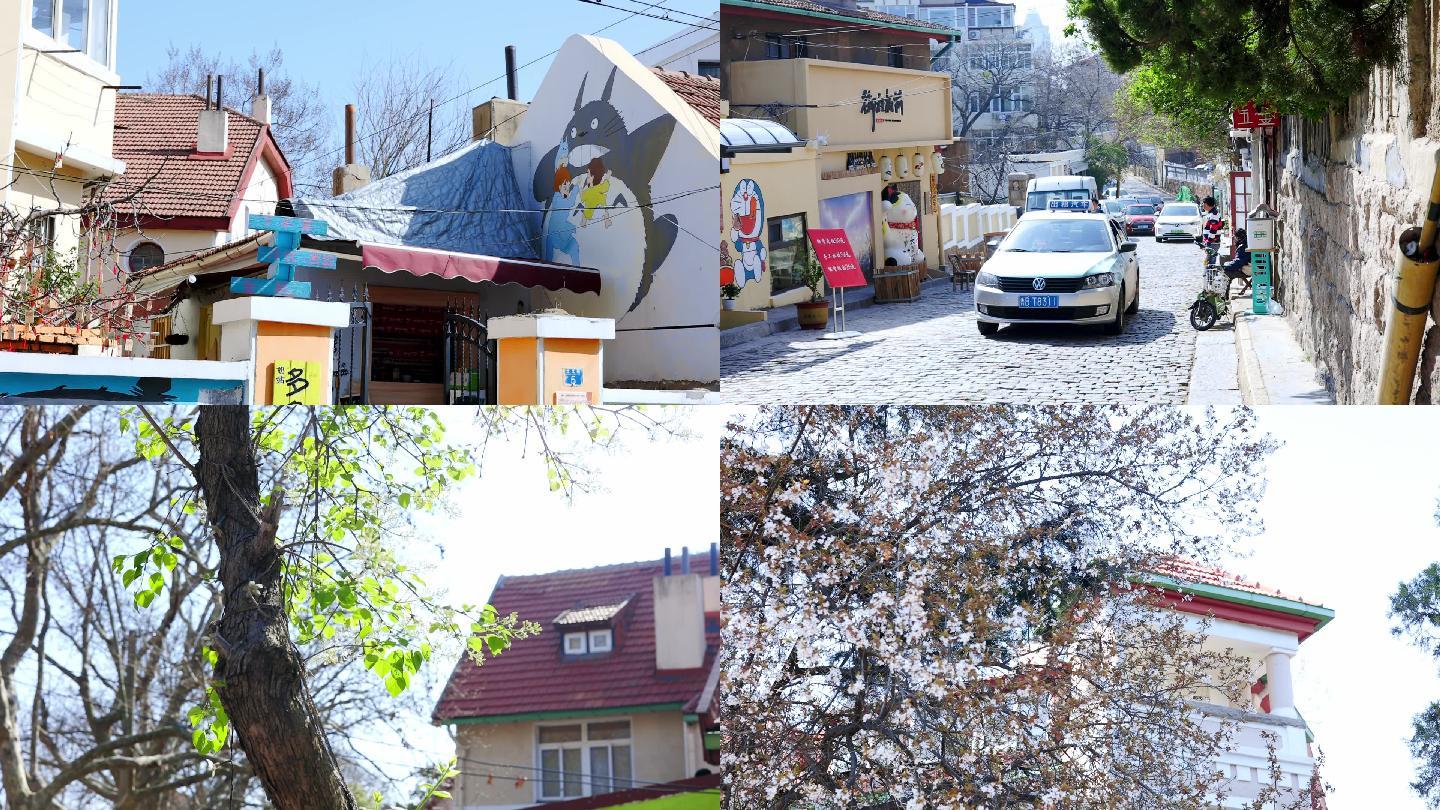 青岛大学路网红路街拍龙猫墙民宿校园咖啡馆