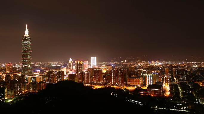 台湾台北101日转夜延时摄影 夜景4k