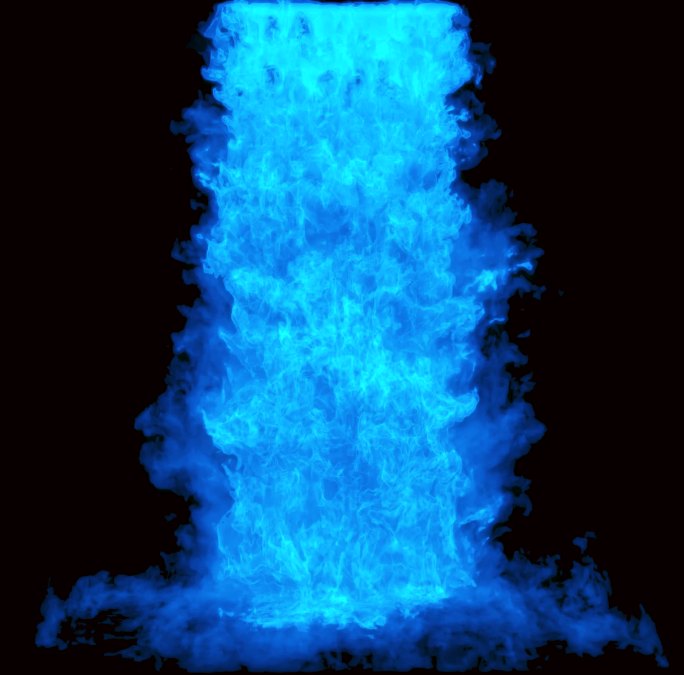蓝色冰焰粒子瀑布