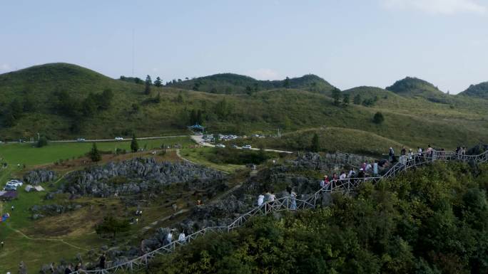 千野草场奇石画廊石芽石笋石头群航拍4K