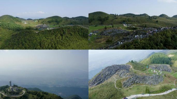 千野草场奇石画廊石芽石笋石头群航拍4K