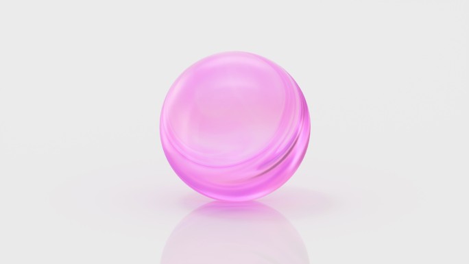 流动渐变的彩色玻璃球 3D渲染