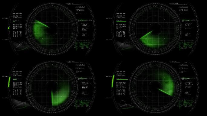 雷达屏幕动画4K科技箭头圆圈音频音波特效