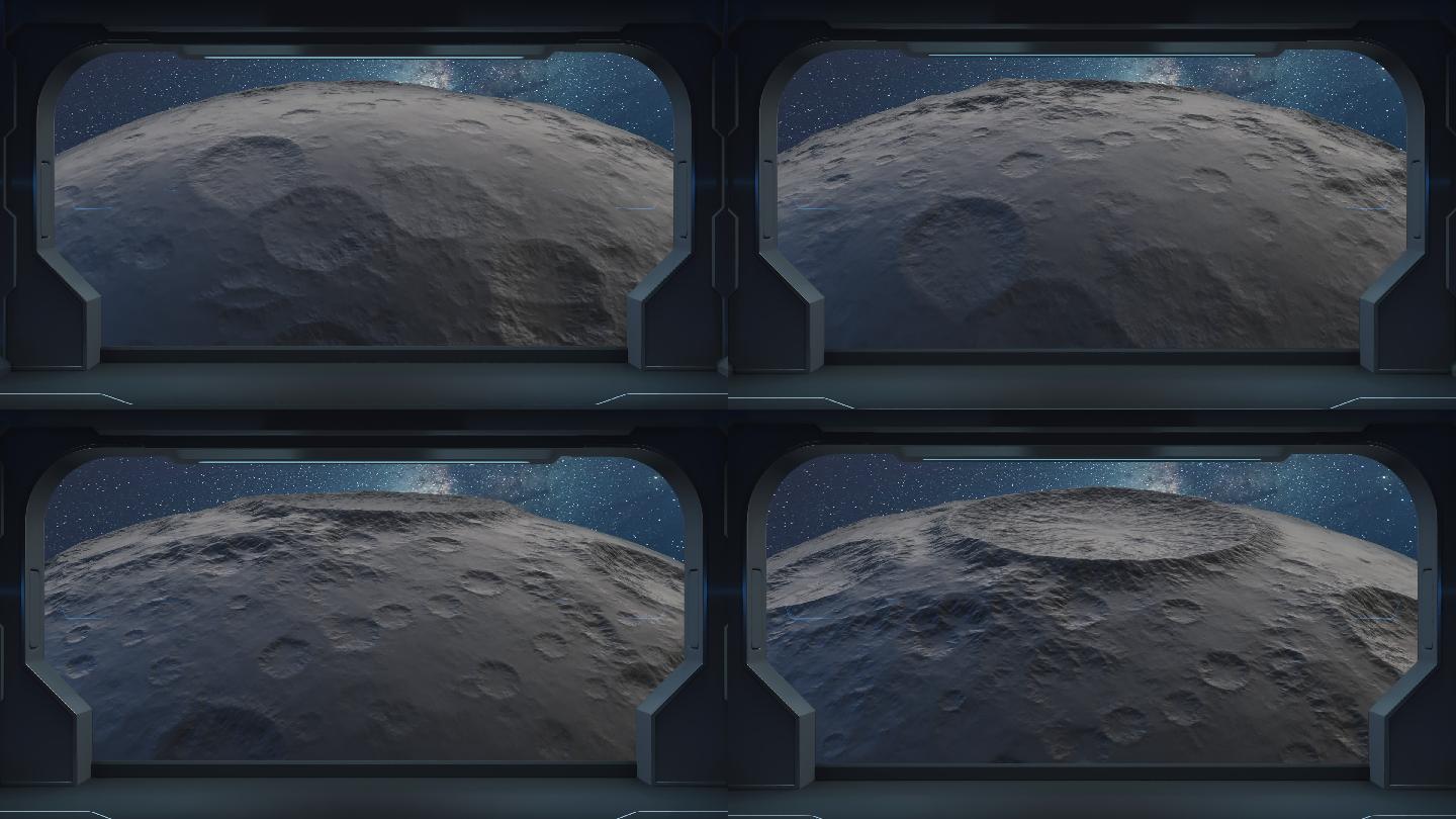 太空中的宇宙飞船视角 3D渲染