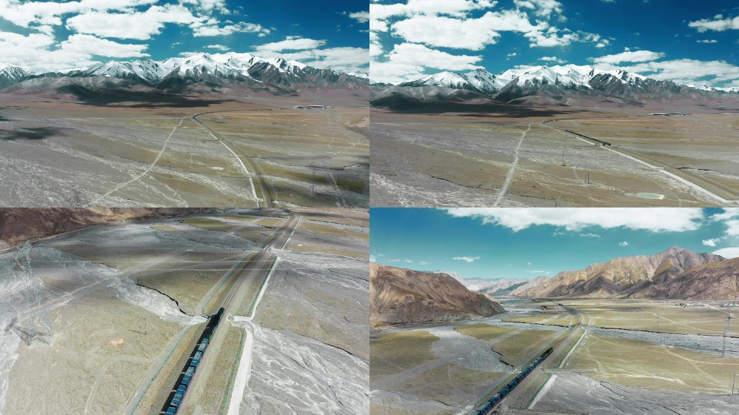 青藏铁路航拍跟镜头