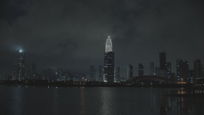 深圳湾夜景实拍视频