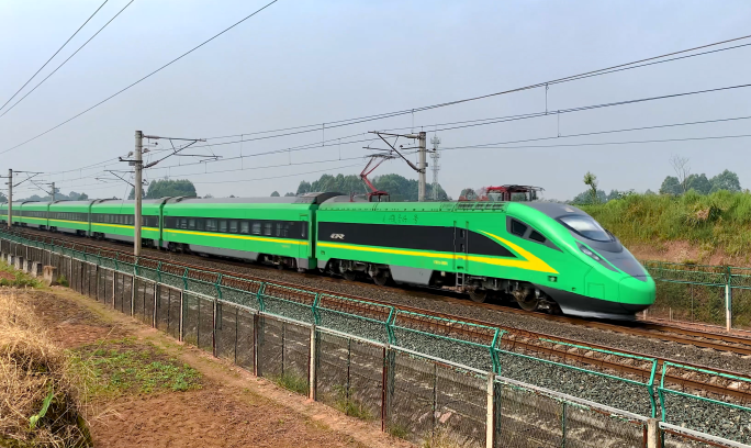 中国铁路中国速度中国高铁复兴号驶过4K