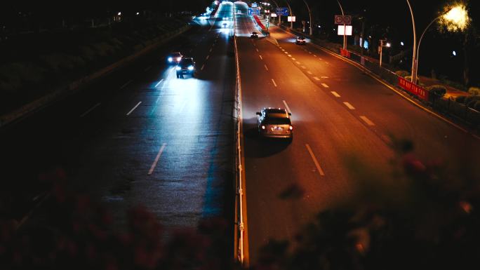 4k 夜晚的车流 街道 马路 车来往