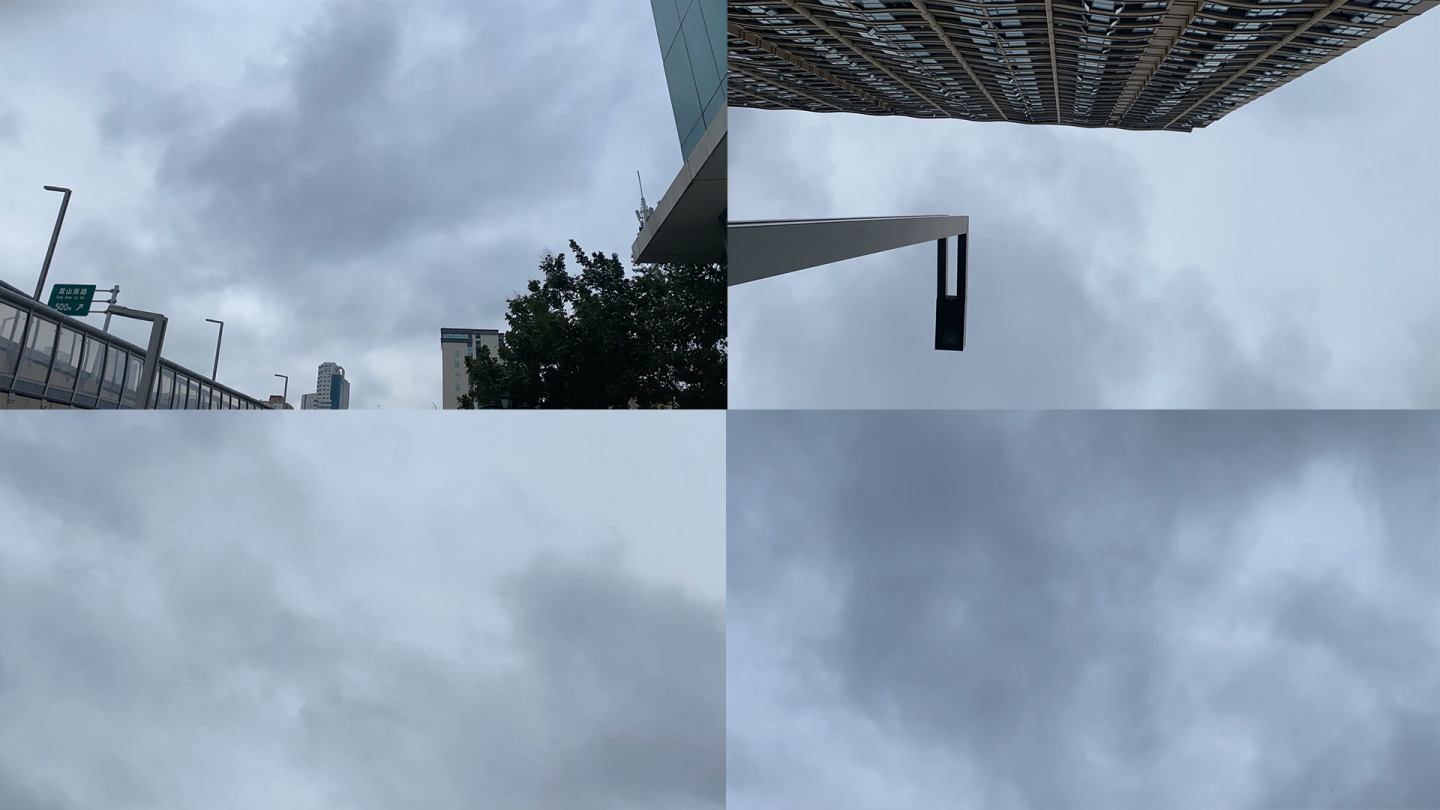 城市高架桥天空阴云密布乌云阴天延时雨天