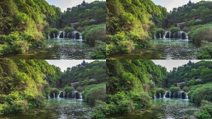 贵州贵阳天河潭旅游度假区的溪流瀑布