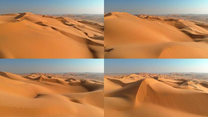 沙漠中沙丘的空中拍摄。
