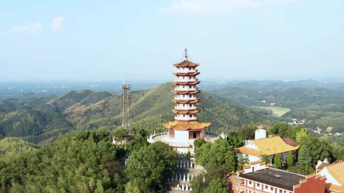 风景区航拍 古寺航拍