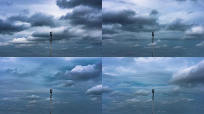 4K双层云流阴转晴延时摄影