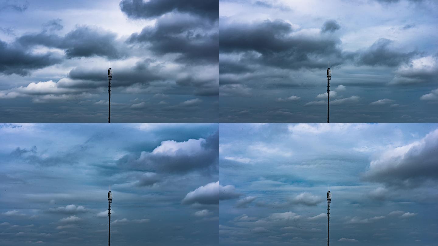 4K双层云流阴转晴延时摄影