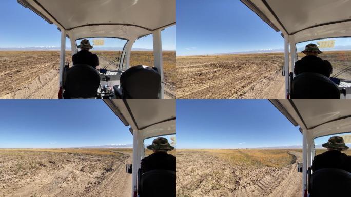 4K景区游园车西北荒漠沙漠越野乘坐素材
