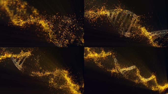DNA分子模型。发光粒子