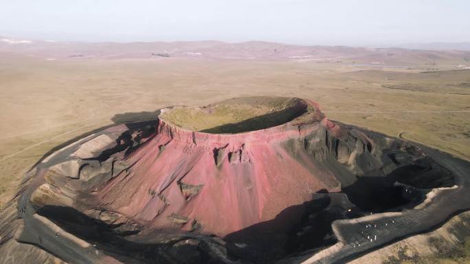 4k航拍内蒙乌兰察布火山地质公园