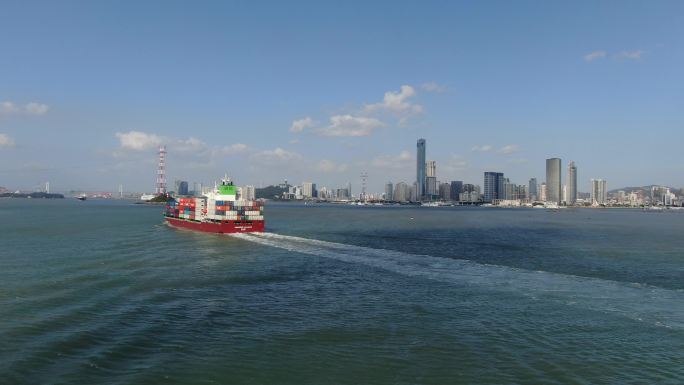 城市海港海运船只