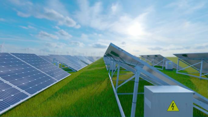 太阳能发电 低碳环保清洁能源 明亮版