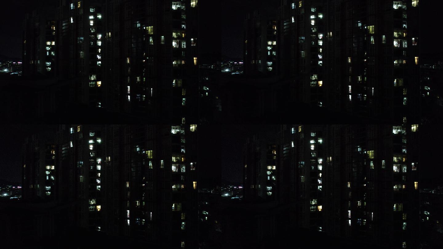 广州城市住宅夜景灯光小区