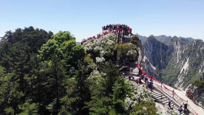 华山南峰航拍原素材