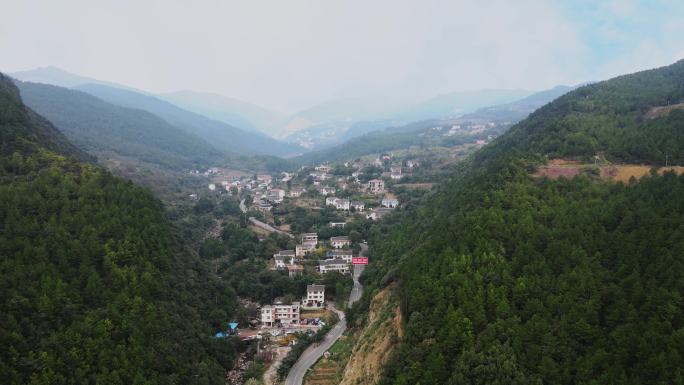 城边山水丘壑村庄航拍自然山川 生态环境